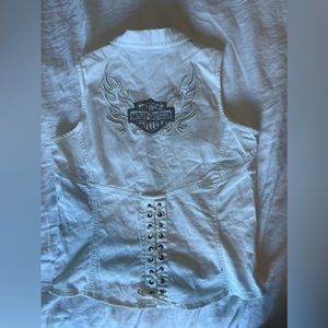 Harley Davidson White Vest Jacket